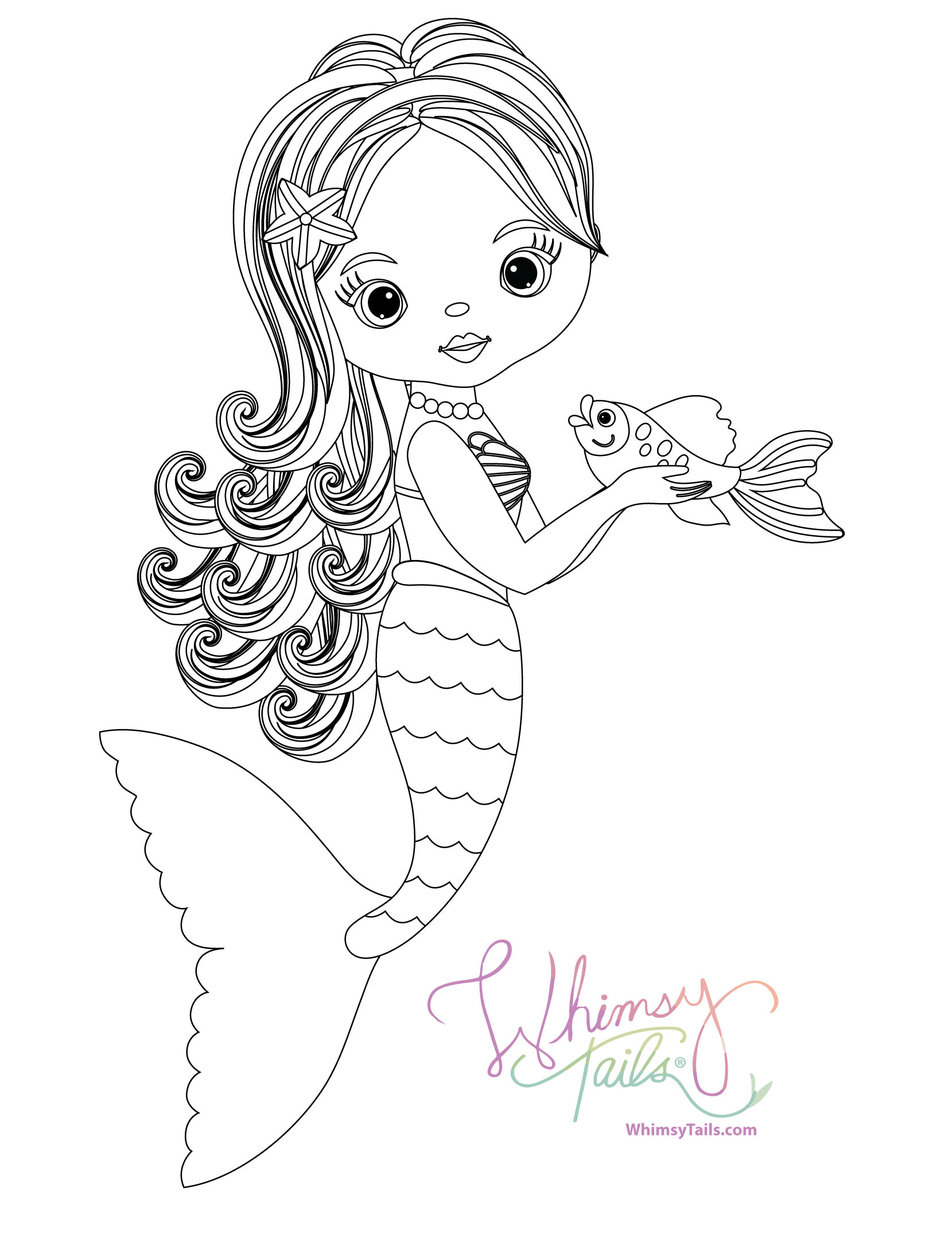Free Mermaid Tail Coloring Pages / Simple Mermaid Drawing Tail Coloring